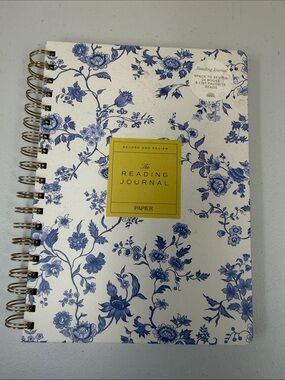 Blue Floral Reading Journal - The Reading Journal by Papier Record and Review